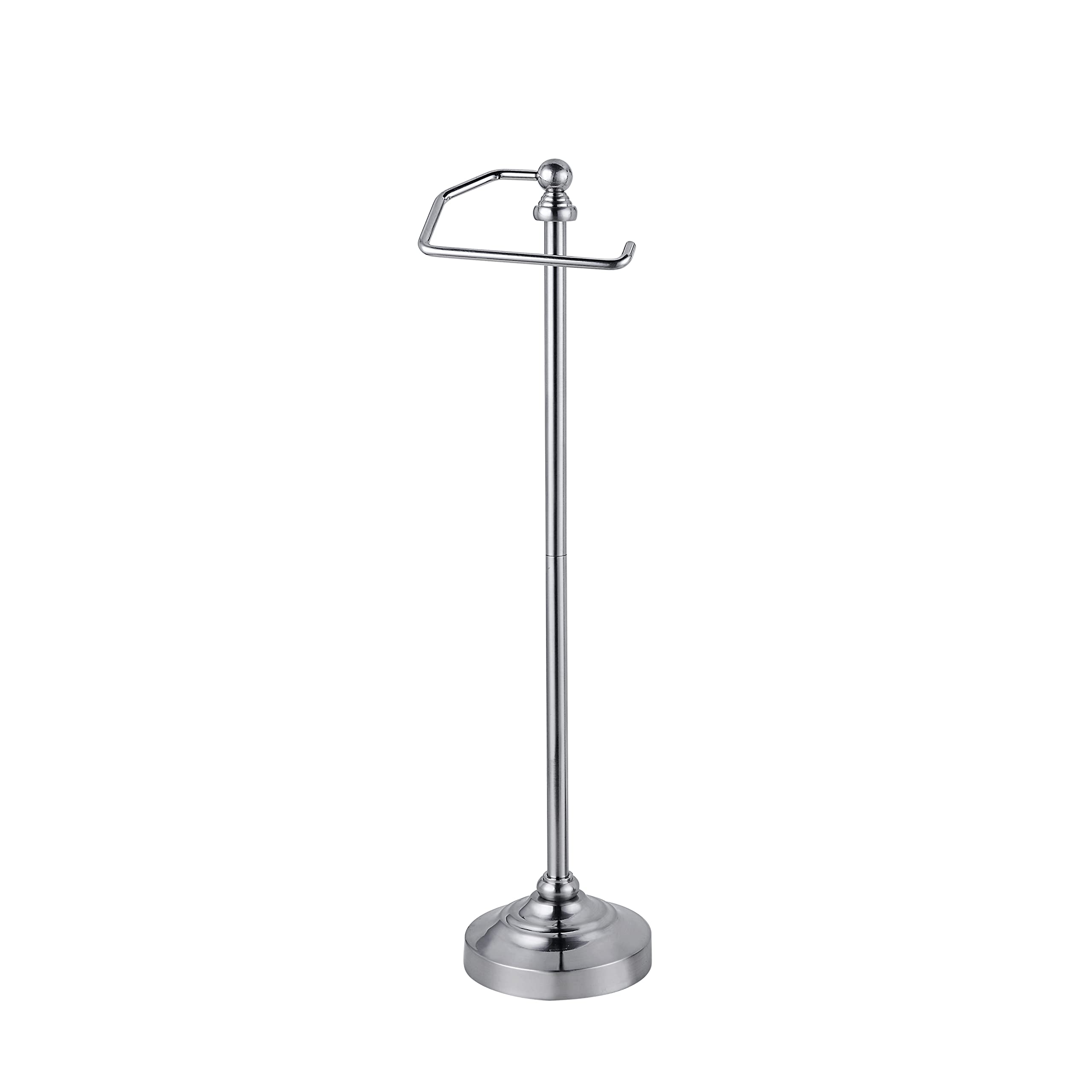 SunnyPoint Deluxe free-standing toilet tissue holder in bathroom display for organized restocking.