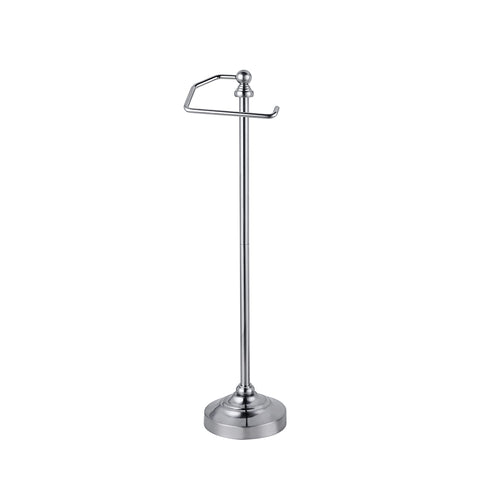SunnyPoint Deluxe free-standing toilet tissue holder in bathroom display for organized restocking.