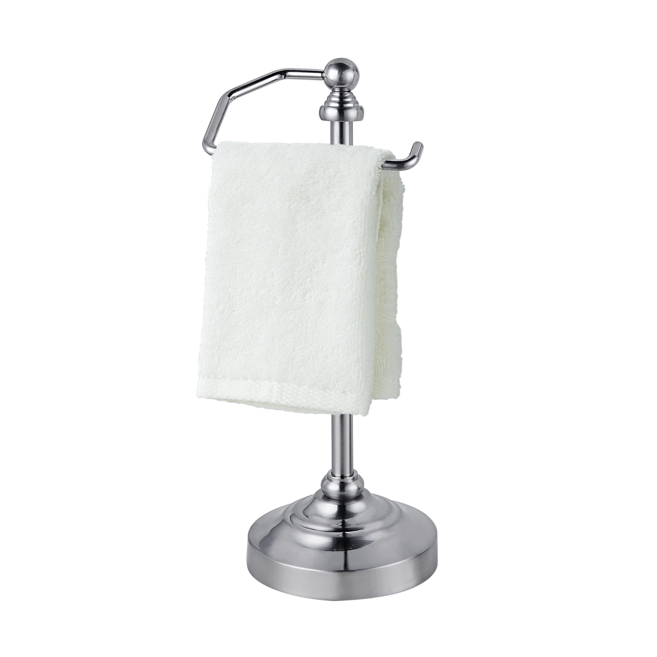 SunnyPoint Deluxe towel holder base showcases sturdy weighted base for safe countertop placement.