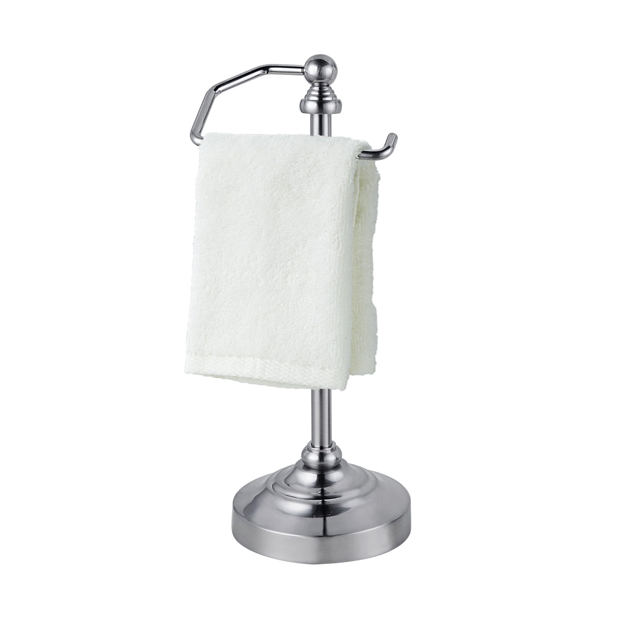 SunnyPoint Deluxe towel holder base showcases sturdy weighted base for safe countertop placement.