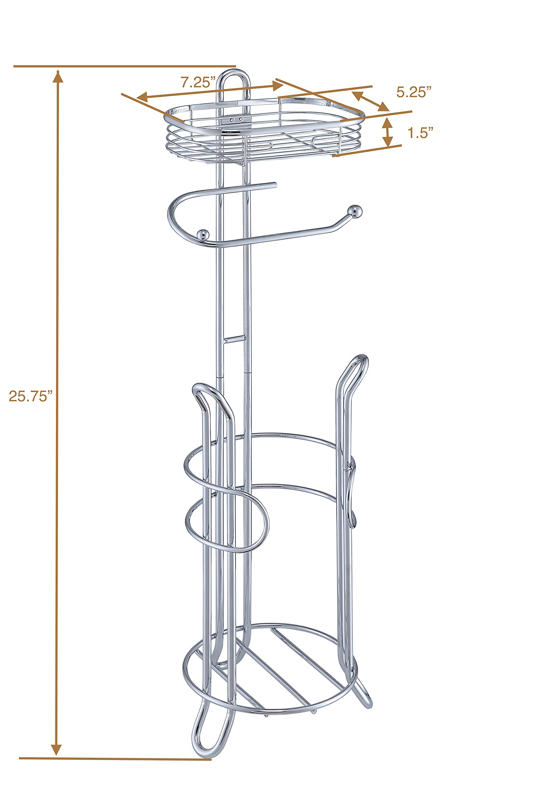 SunnyPoint chrome bathroom organizer blends with decor and resists moisture