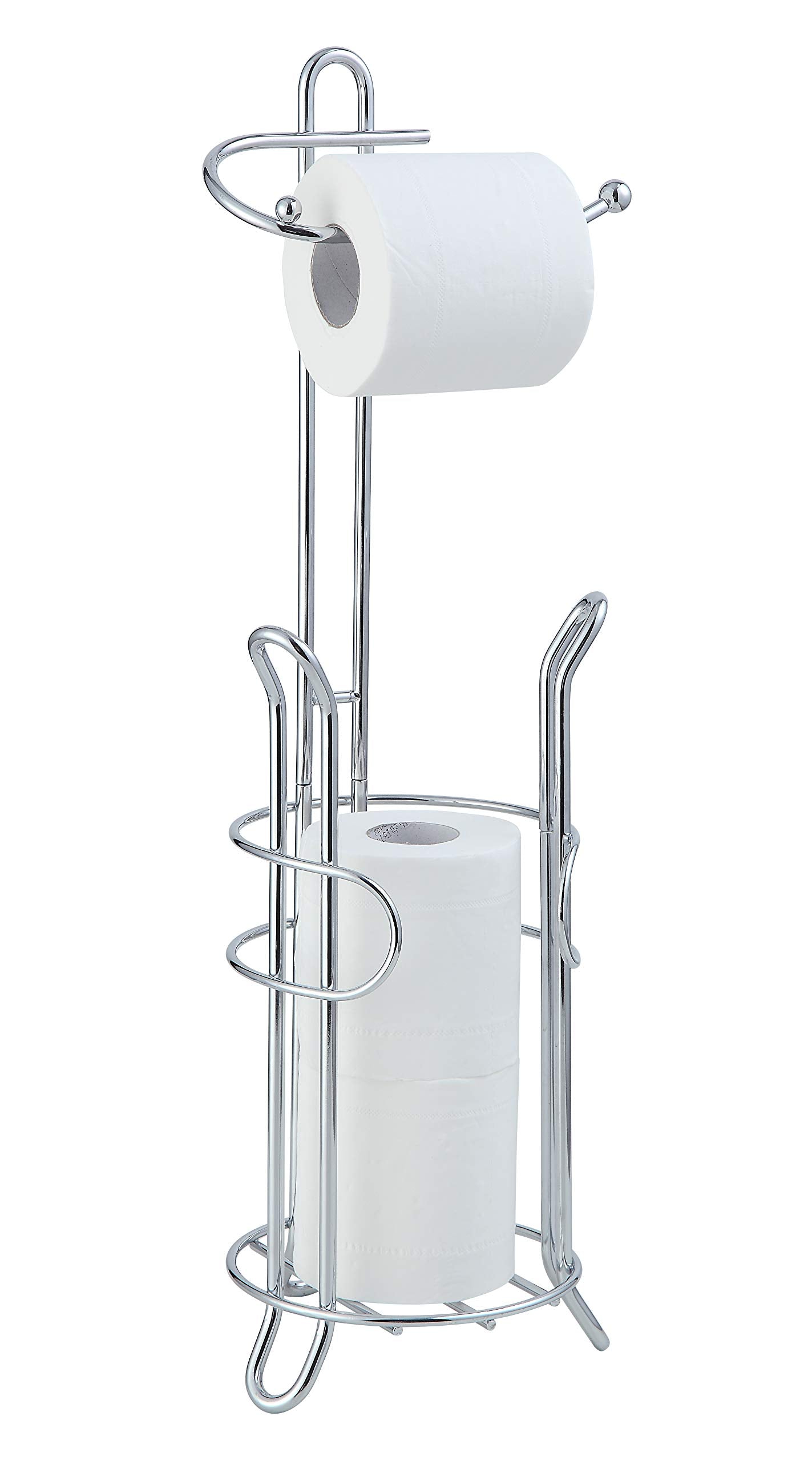 SunnyPoint freestanding toilet paper holder assembly for quick setup.