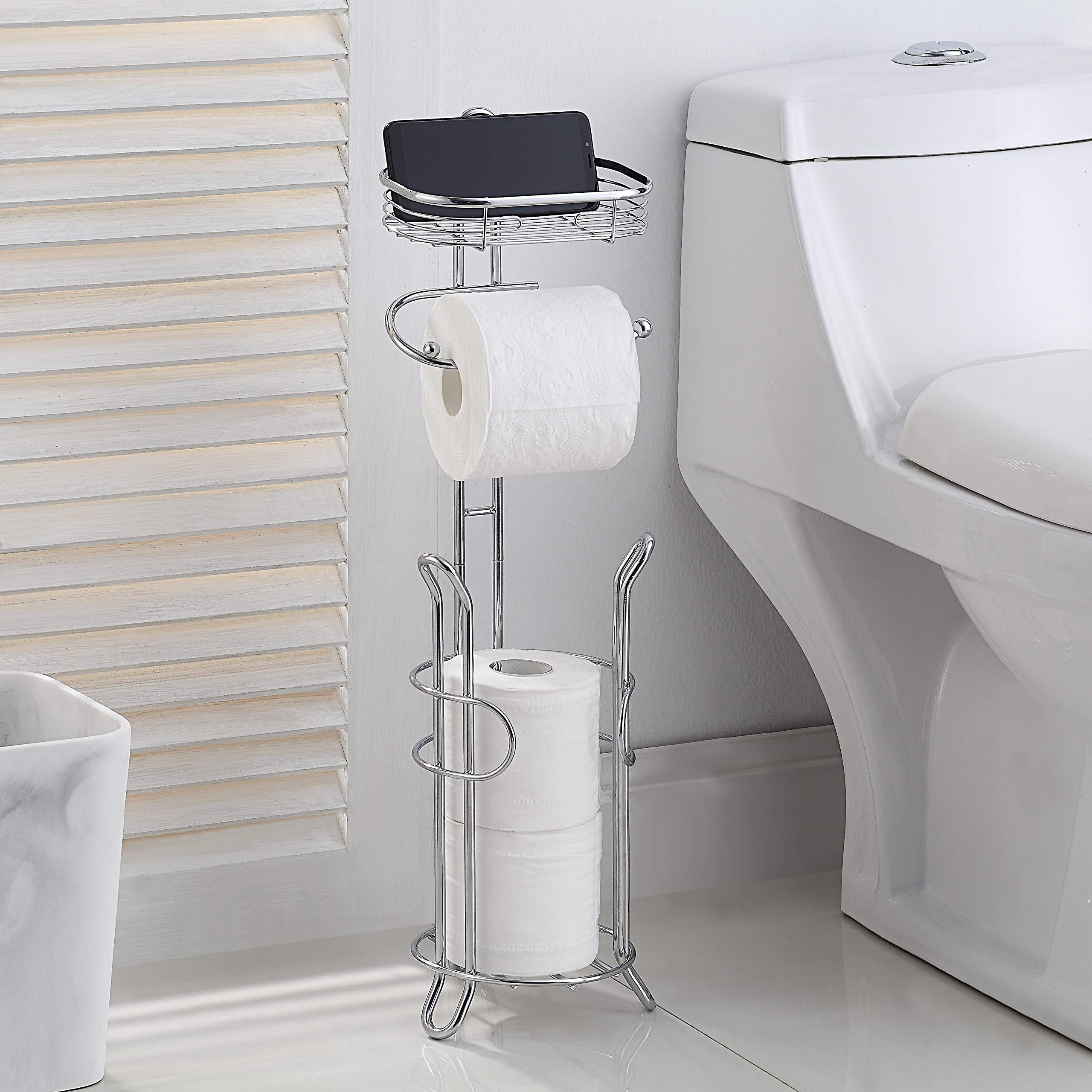 SunnyPoint mega-roll storage basket keeps extra rolls neatly organized in the bathroom