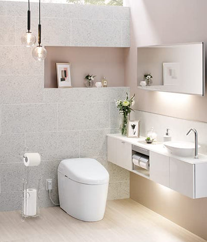 SunnyPoint space-saving bathroom stand fits tight spaces without clutter.