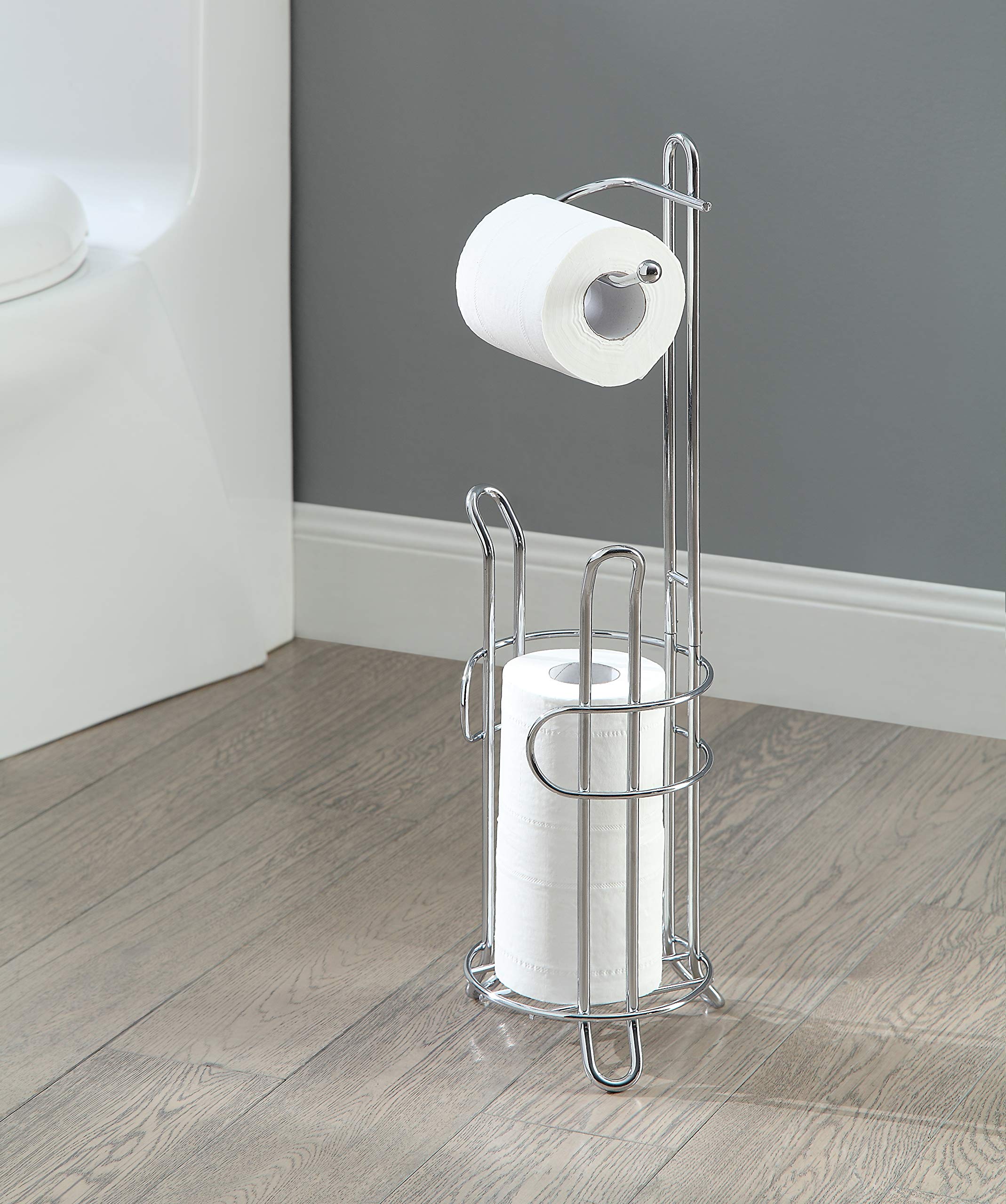 SunnyPoint toilet paper holder storage for three spare rolls and tidy supplies.