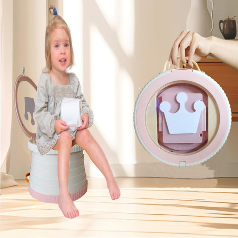 SunnySmile smooth-seat potty with splash guard for mess-free use.