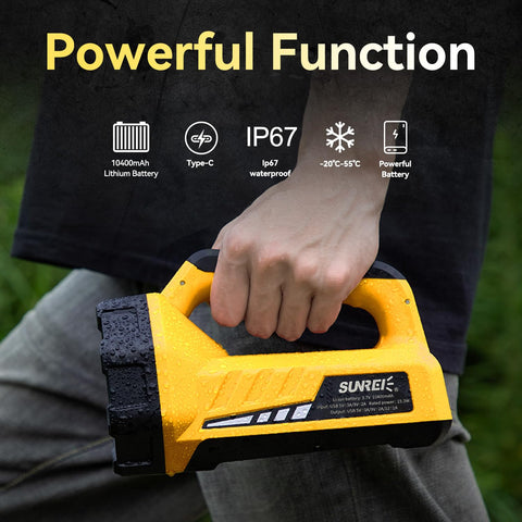 SUNREI ergonomic, non-slip handle makes carrying during night hikes easier.