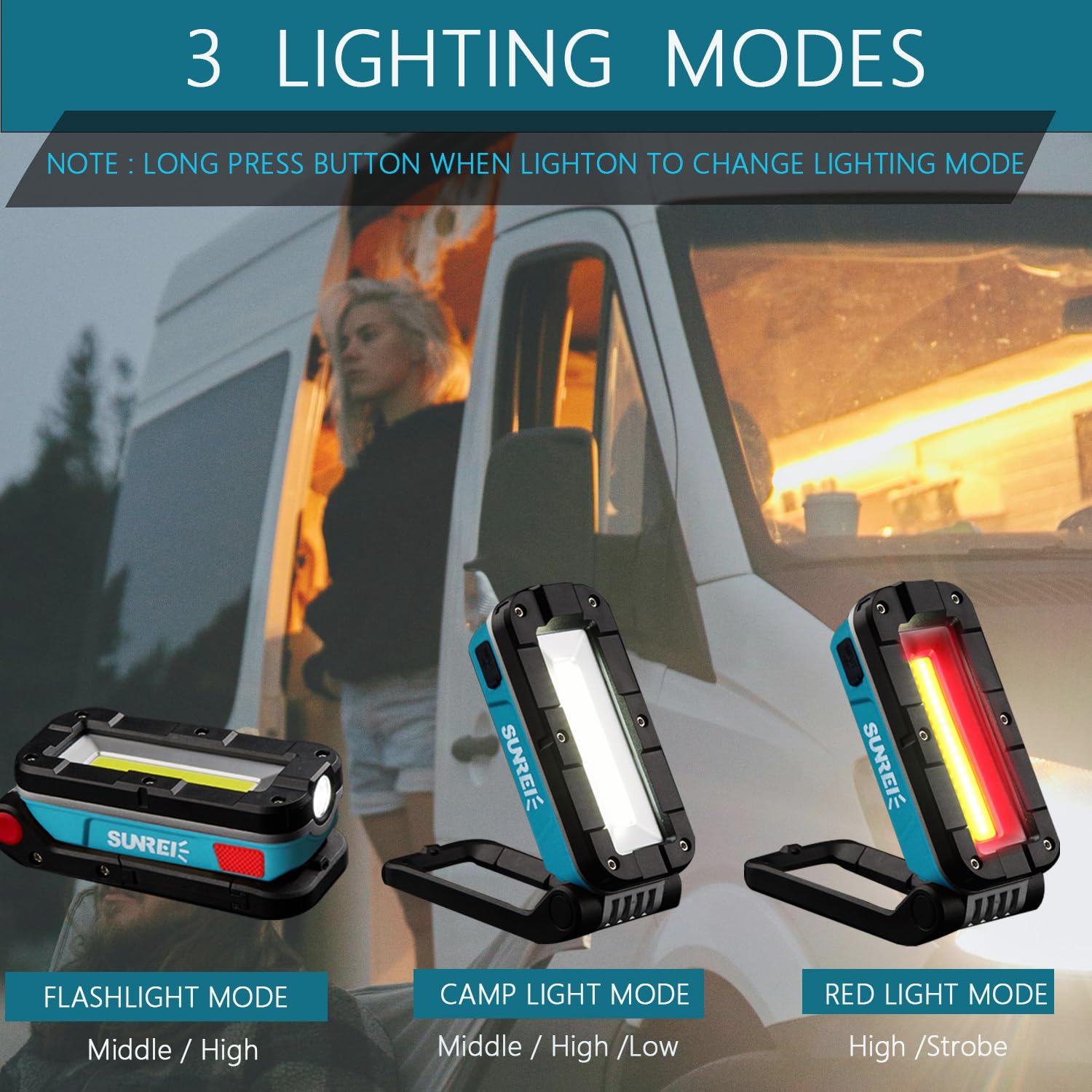 SUNREI durable ABS body with IPX5 splash and dust protection