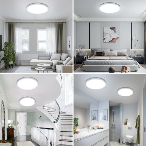 SunRider 12-inch round ceiling-mount base for a clean ceiling profile.