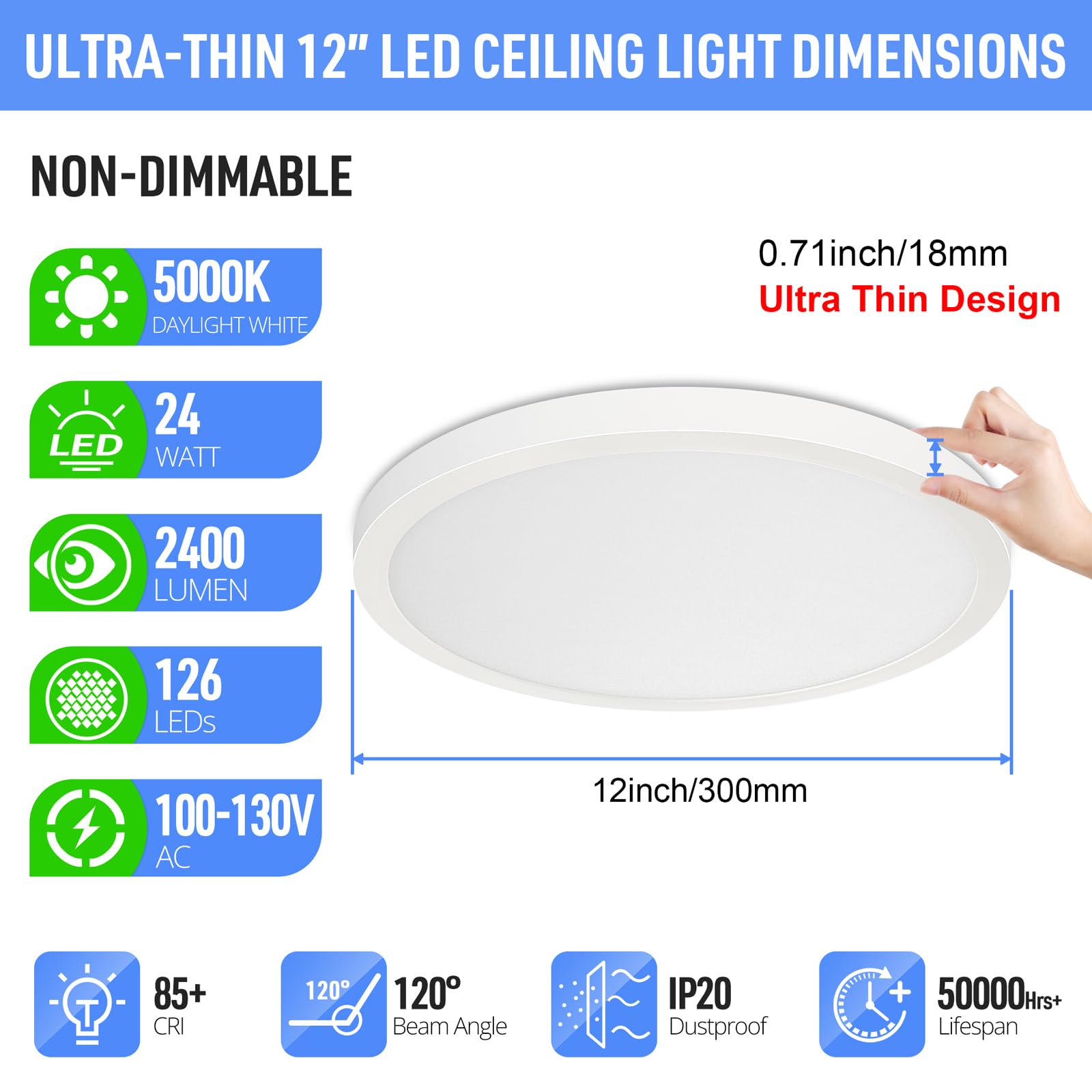 SunRider daylight 5000K glow enhances kitchen and bathroom task lighting
