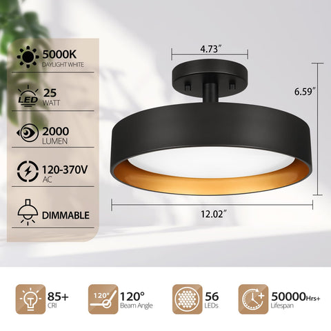 SunRider LED panel dimmable 12-inch for adjustable ambient brightness in living spaces
