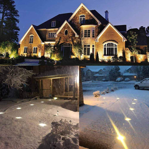 SUNRIVER tree and fence light accents greenery and entryways softly