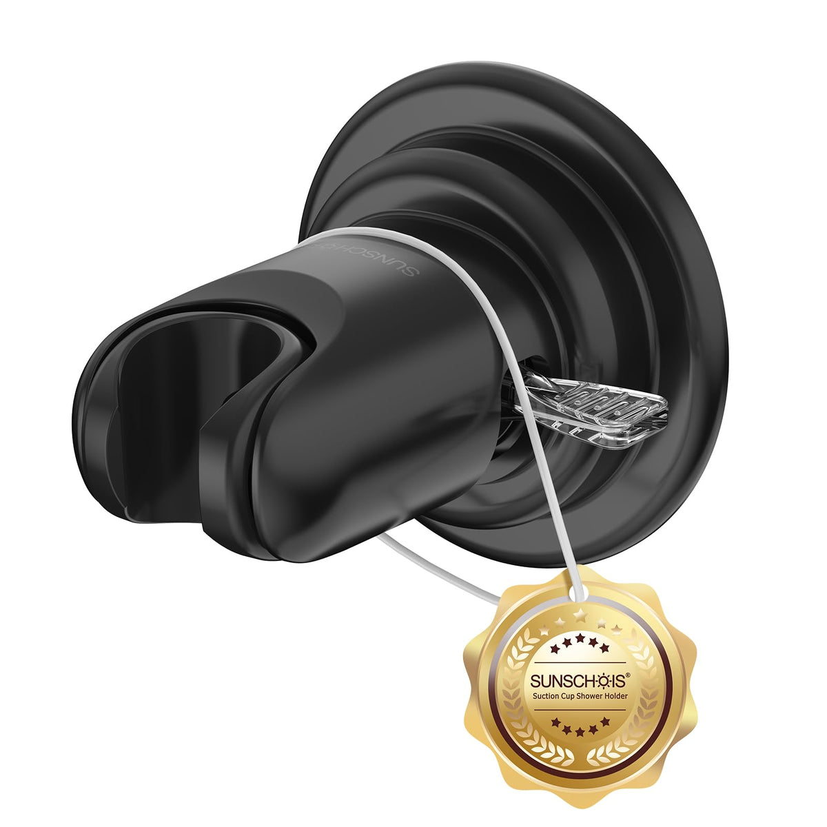 Sunschois shower head holder demonstrates strong suction on tile for secure mounting