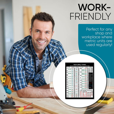 Sunsella workshop reference chart designed for carpentry, metalworking, and fabrication.