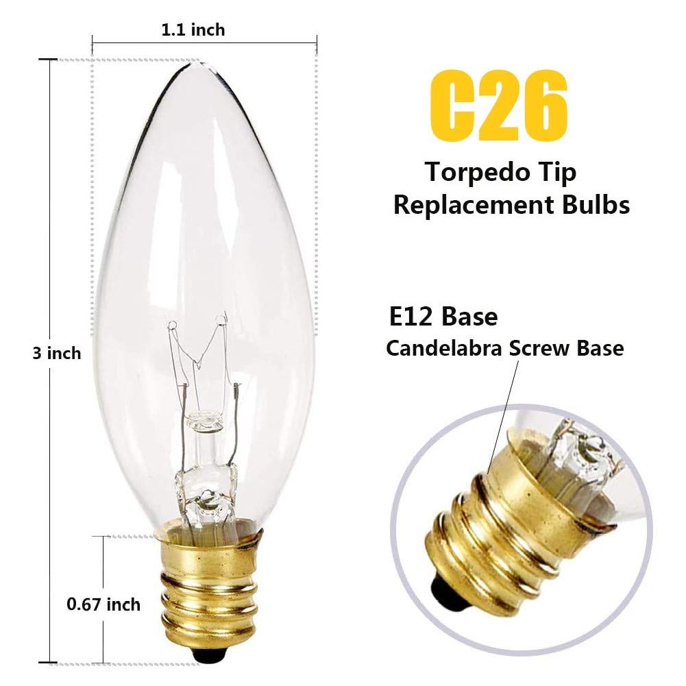 SUNSGNE 7W 121V clear torpedo bulbs for warm white ambience