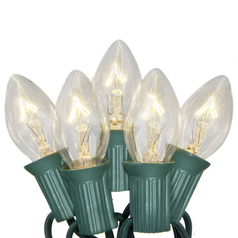 SUNSGNE C7 bulbs clear glow for warm vintage outdoor ambiance on patios