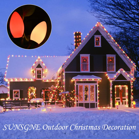 SUNSGNE C9 bulbs provide a warm red glow for party signs