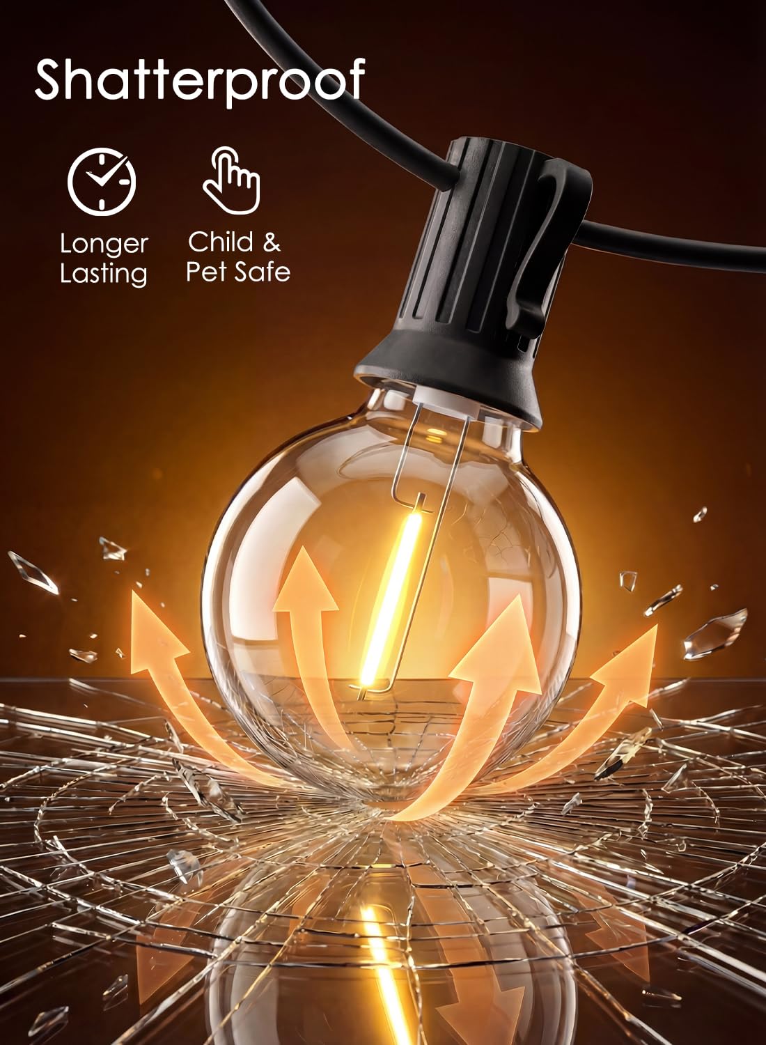 SUNSGNE G40 globe lights in tent setting for romantic lighting