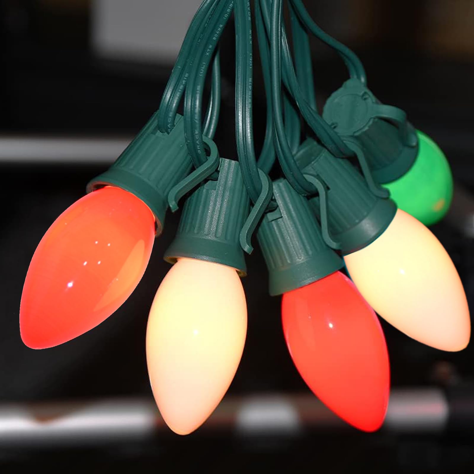 SUNSGNE red bulbs for outdoor porch and garden accents