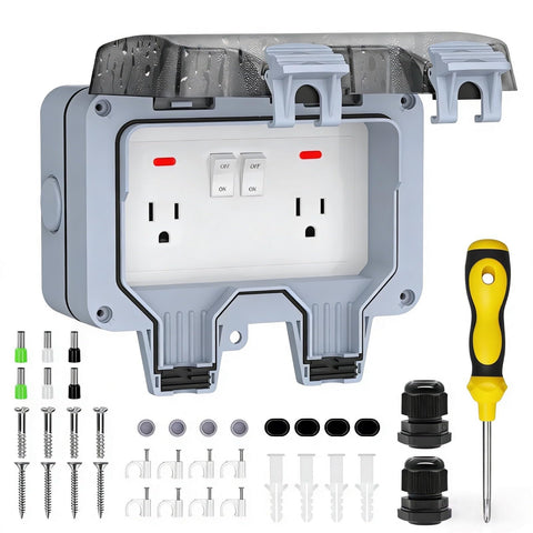 SUNSIERWEI IP66 outdoor outlet box resists rain and dust for outdoor spaces.