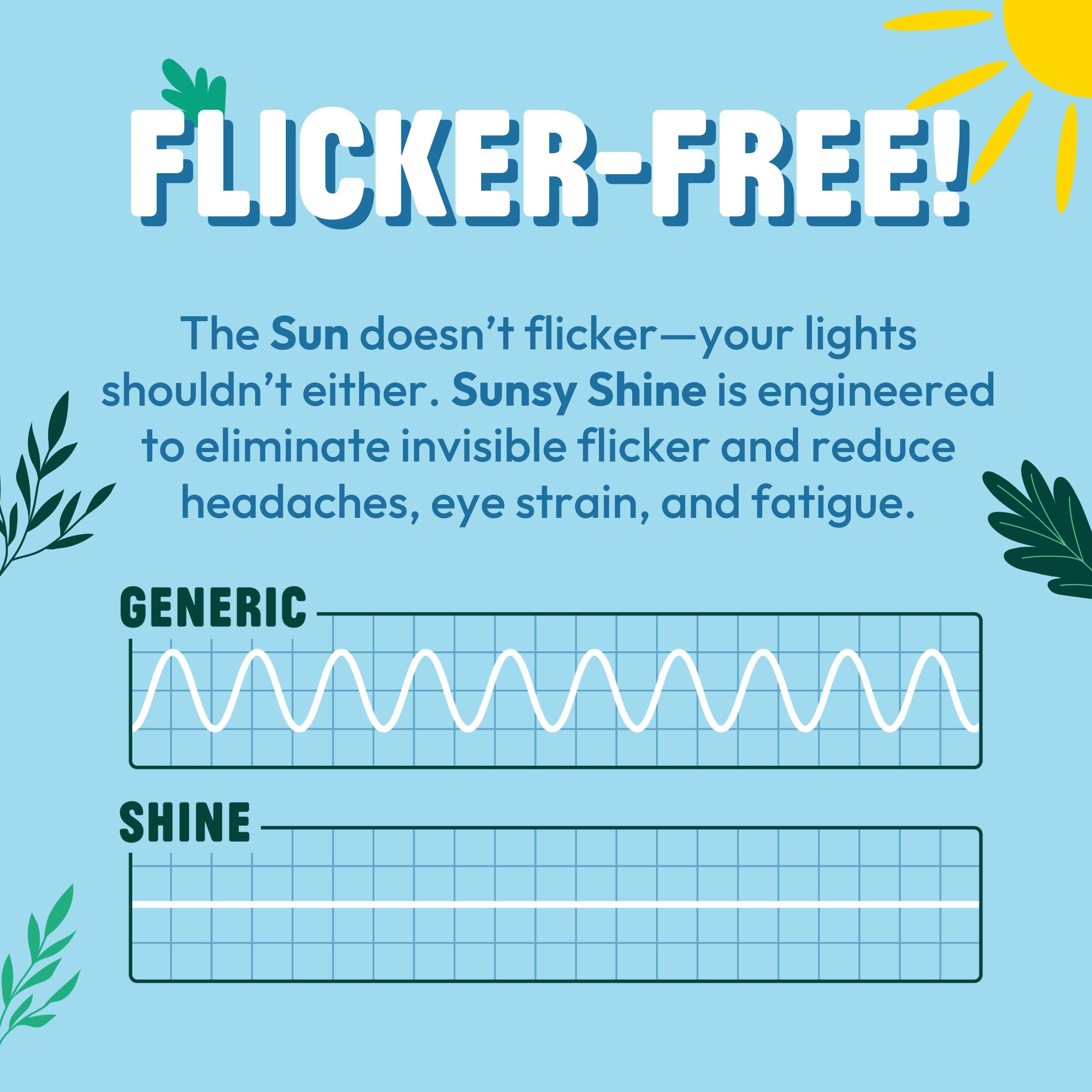 Sunsy Shine mood-boosting light helps daytime energy.