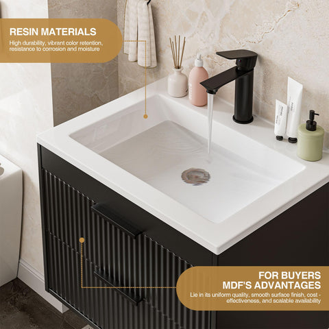 SUNTAGE white resin sink close-up highlighting smooth durable surface