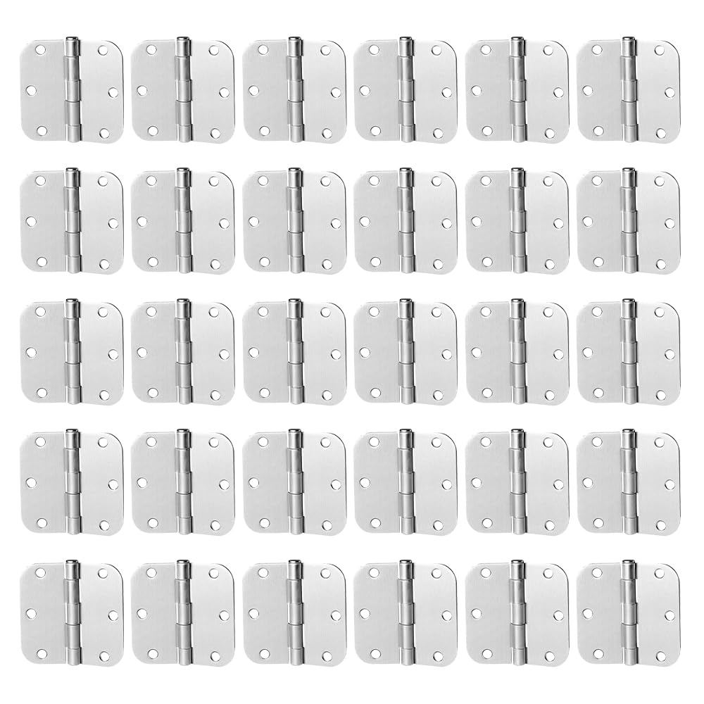 SUNTAI satin nickel door hinge close-up showing 3.5 inch size for indoor installation