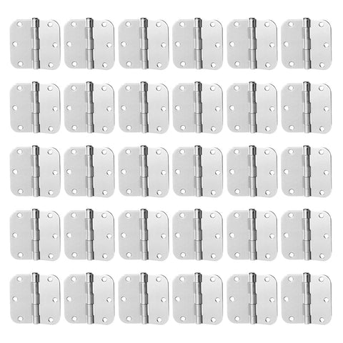 SUNTAI satin nickel door hinge close-up showing 3.5 inch size for indoor installation