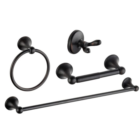 suntai 4-piece bathroom set with bronze adjustable towel bar for tidy towels