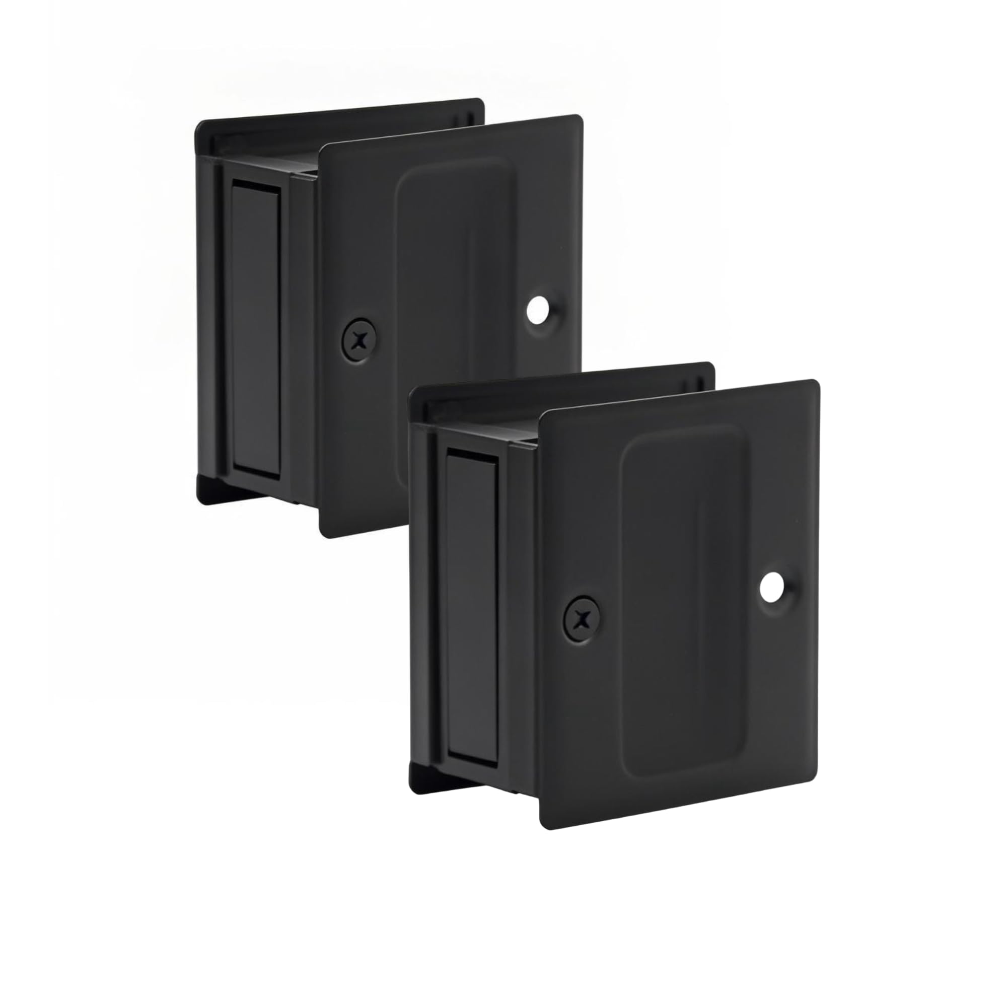 SUNTAI pocket door handle pull matte black close-up showing easy grip