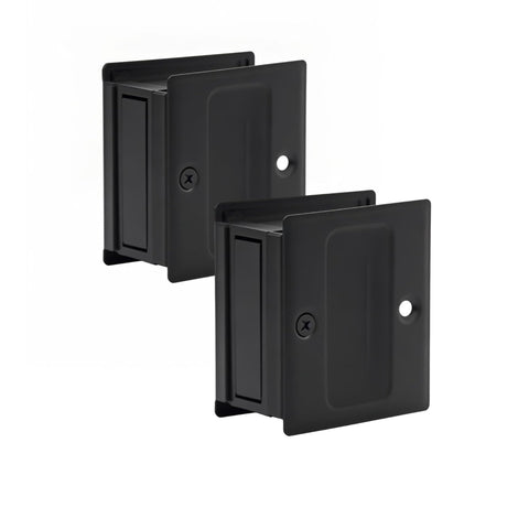SUNTAI pocket door handle pull matte black close-up showing easy grip