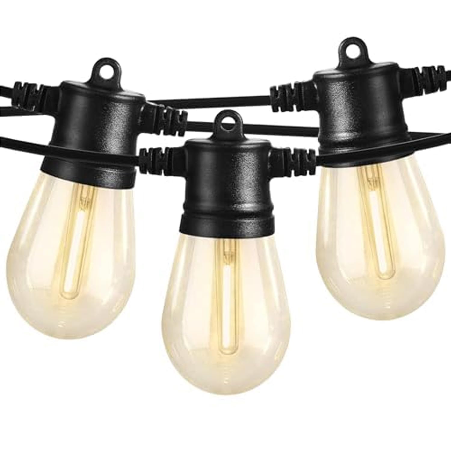 SUNTHIN outdoor string lights 48ft with 16 LED bulbs for cozy patio evenings.