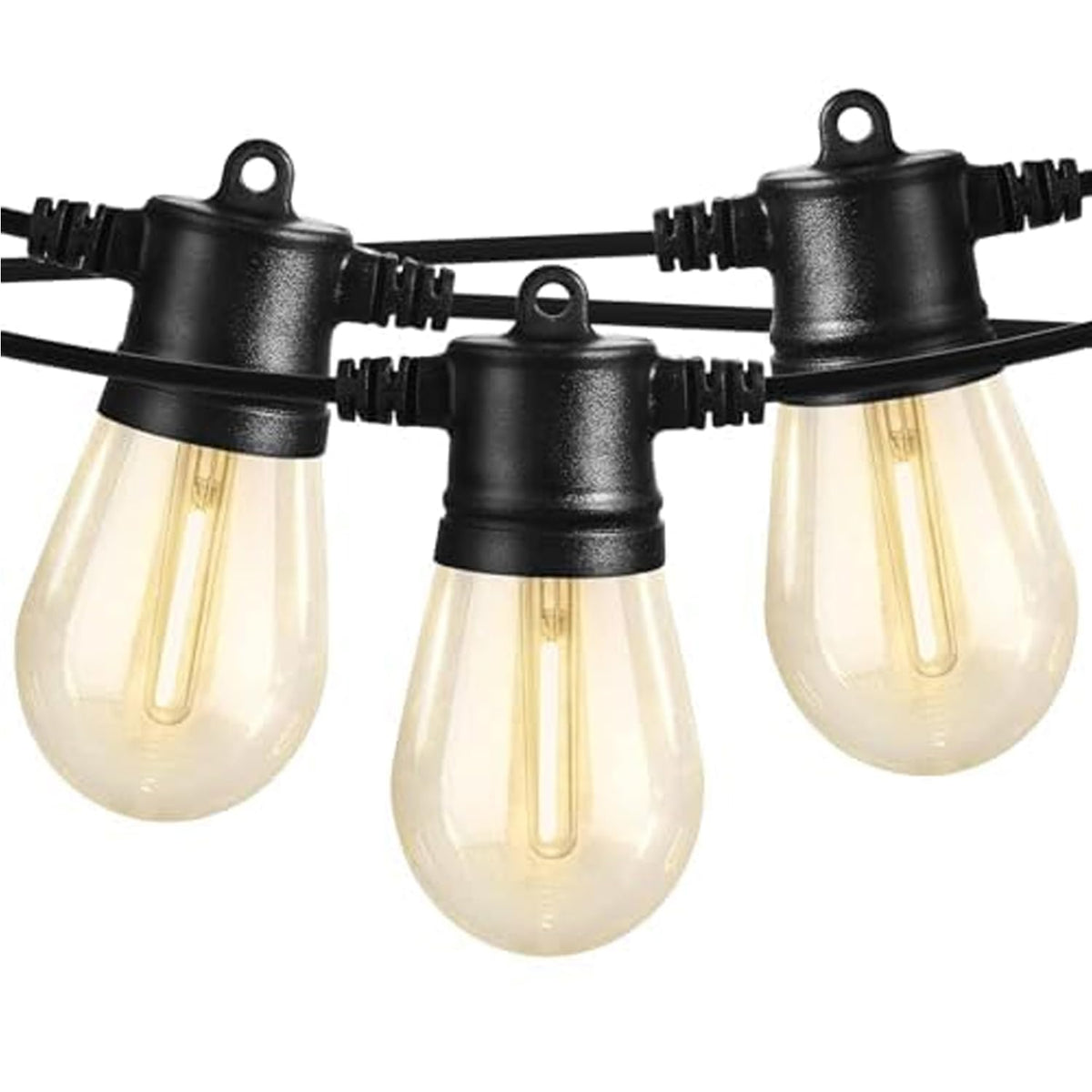 SUNTHIN outdoor string lights 48ft with 16 LED bulbs for cozy patio evenings.