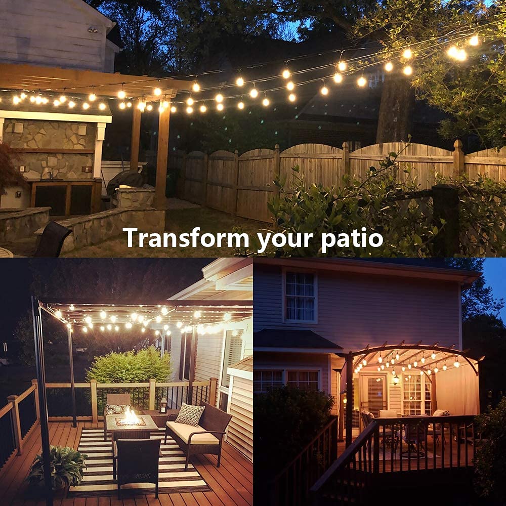 Patio setup showcasing warm glow ideal for bistros and gatherings.