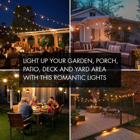 SUNTHIN versatile outdoor lighting suited for patios, decks, gardens, and cafes.