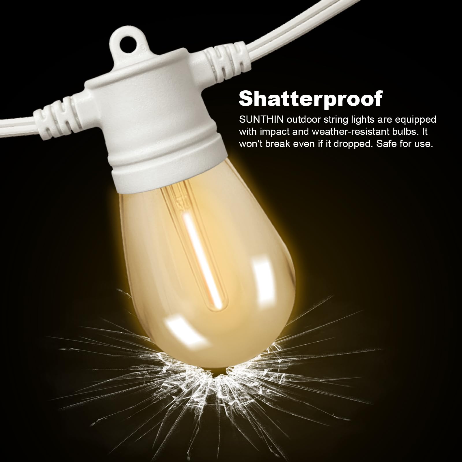 SUNTHIN waterproof dimmable outdoor lighting suitable for mood control.