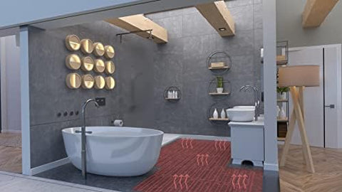 SunTouch mortar-embedded sensor wire, gray, low-profile design for stable underfloor heating