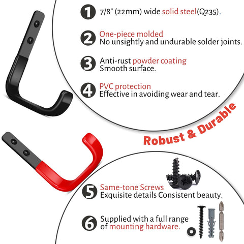 SunVFaFa heavy-duty steel hook resists rust for indoor and outdoor use.