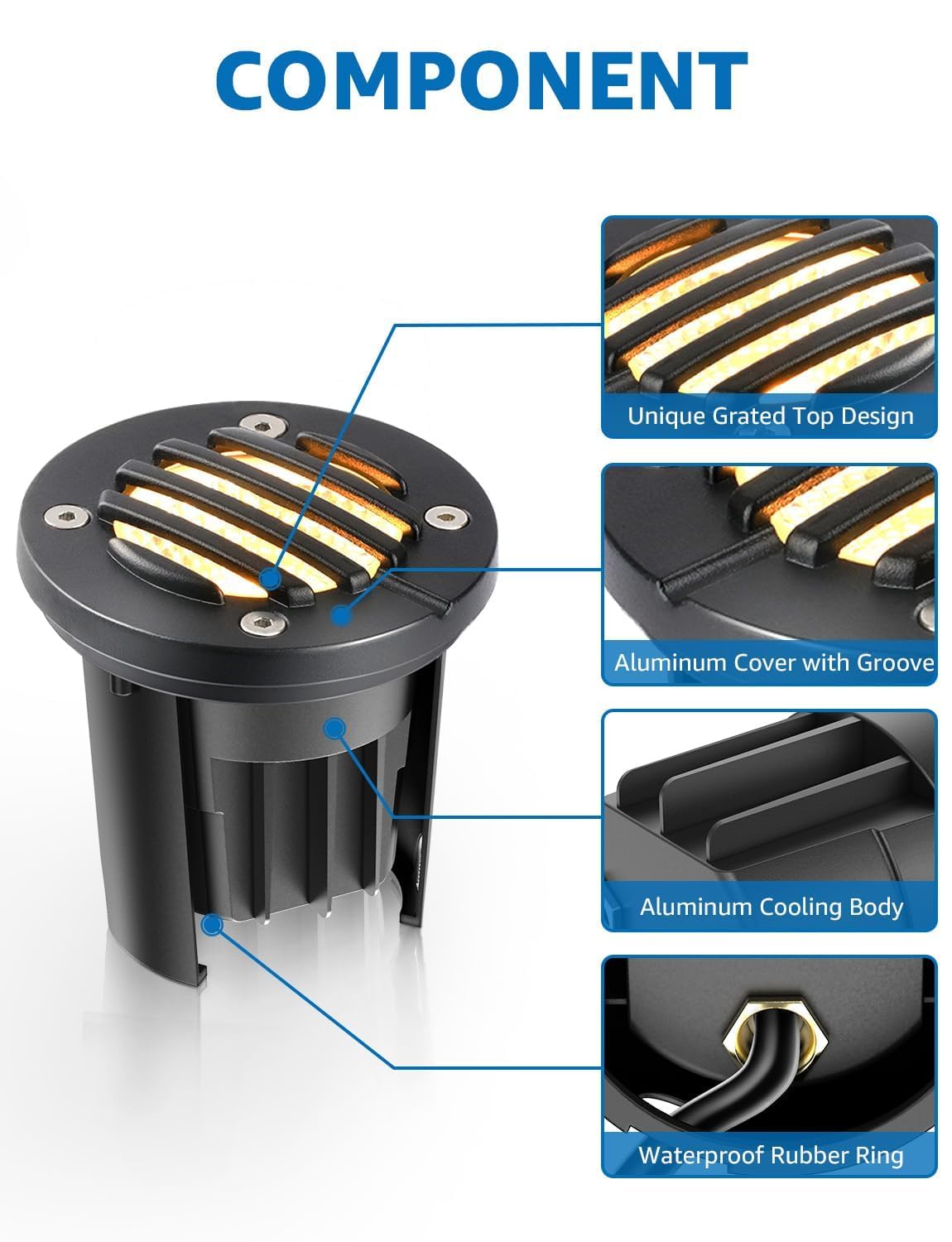 SUNVIE 12-24V input-compatible well light for easy transformer use