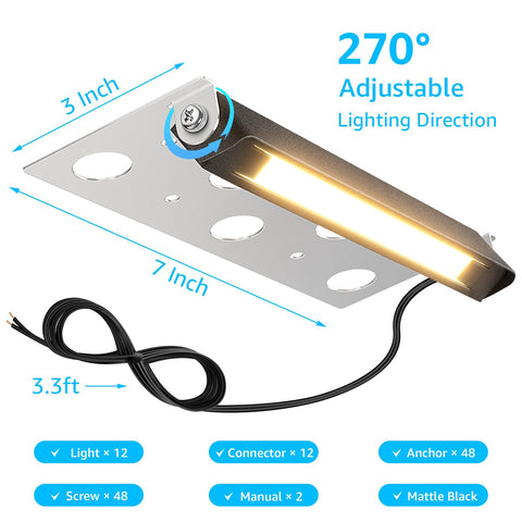 SUNVIE 12-pack with connectors suitable for larger outdoor spaces.