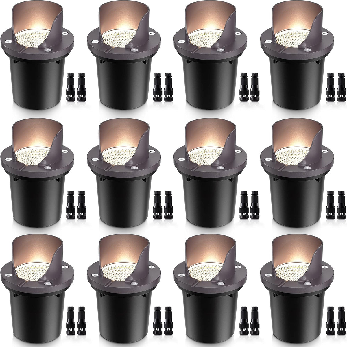 SUNVIE 12W landscape light in ground delivers warm white pathway illumination.