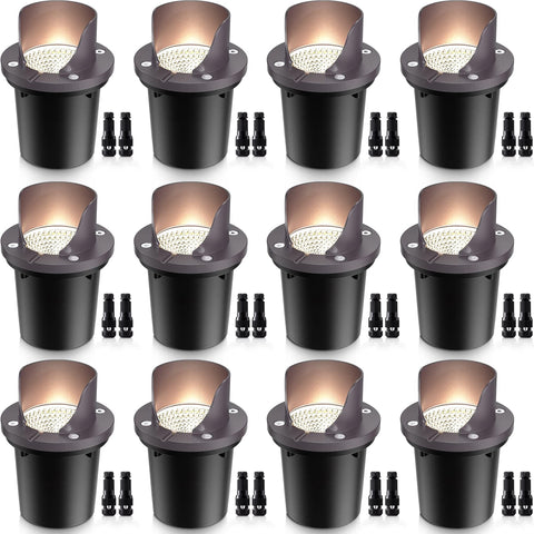 SUNVIE 12W landscape light in ground delivers warm white pathway illumination.