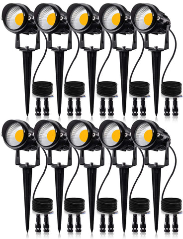 SUNVIE 12W landscape light casting warm white glow on garden path