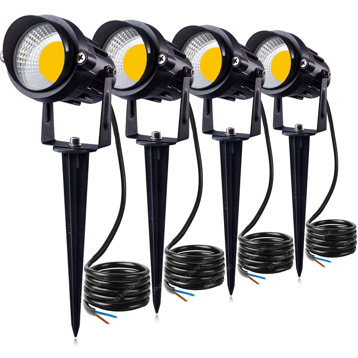 SUNVIE 12W landscape light casts a warm path glow for inviting spaces.