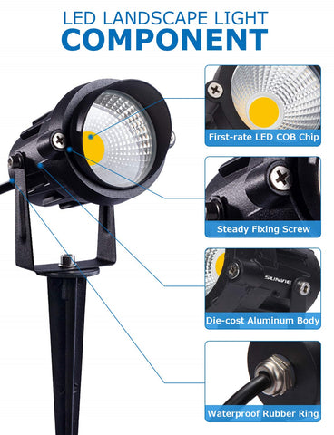 SUNVIE spike stand enables quick ground installation along walkways.