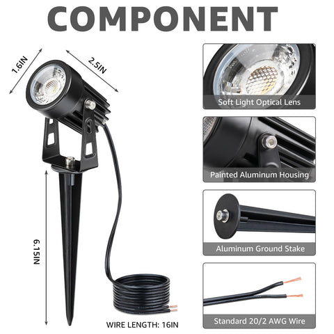SUNVIE 16-inch ETL-listed wire allows flexible light placement.