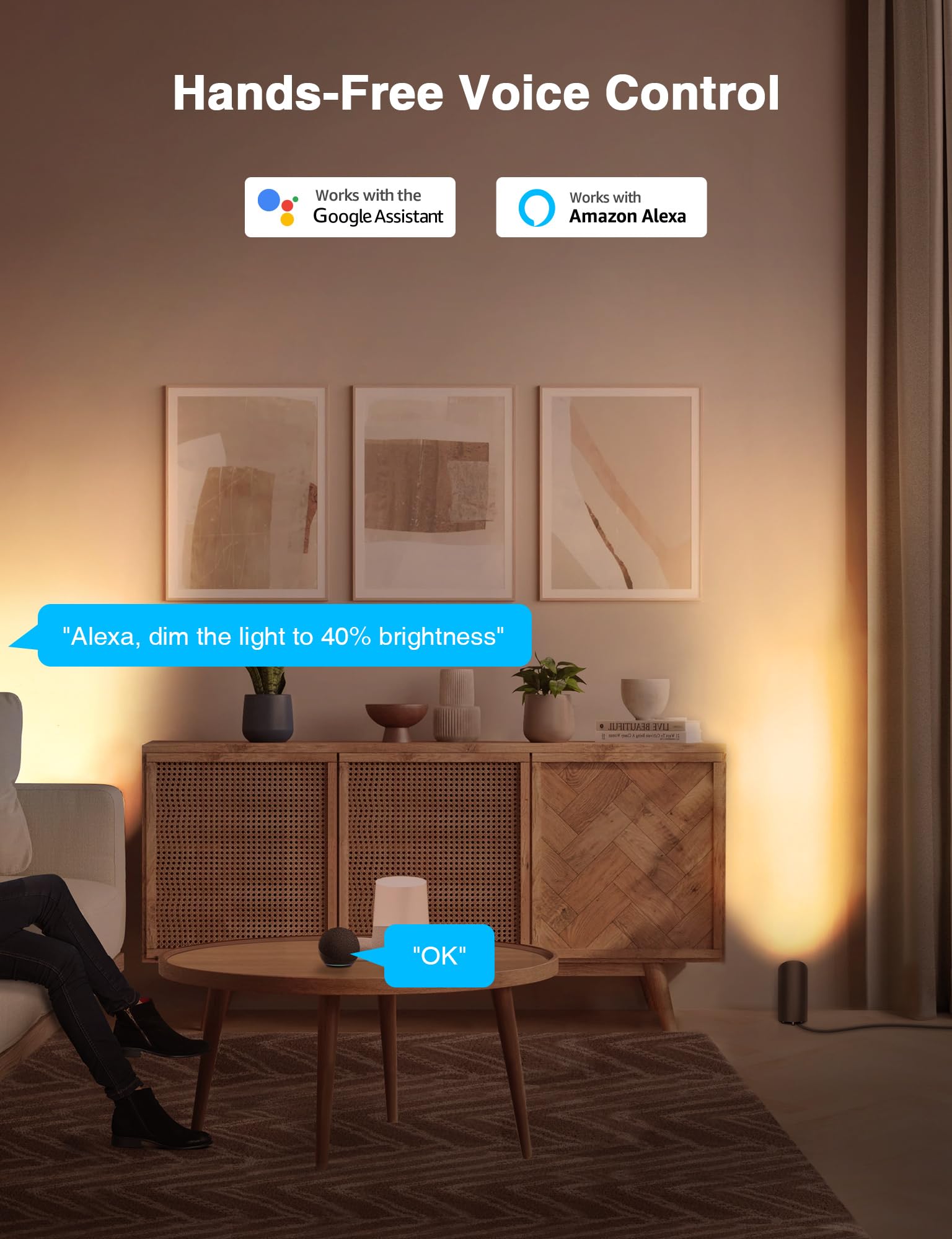 SUNVIE 2-pack floor can light beveled cylindrical design enhances decor