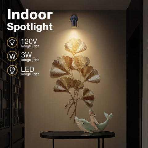 SUNVIE wall-mounted spotlight, flexible angle highlights art and photos