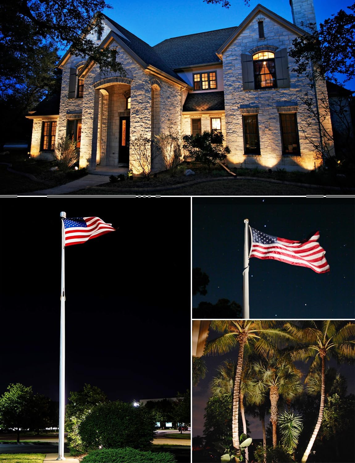 SUNVIE stake-installed spotlight ready for plug-and-go setup along drive or garden.