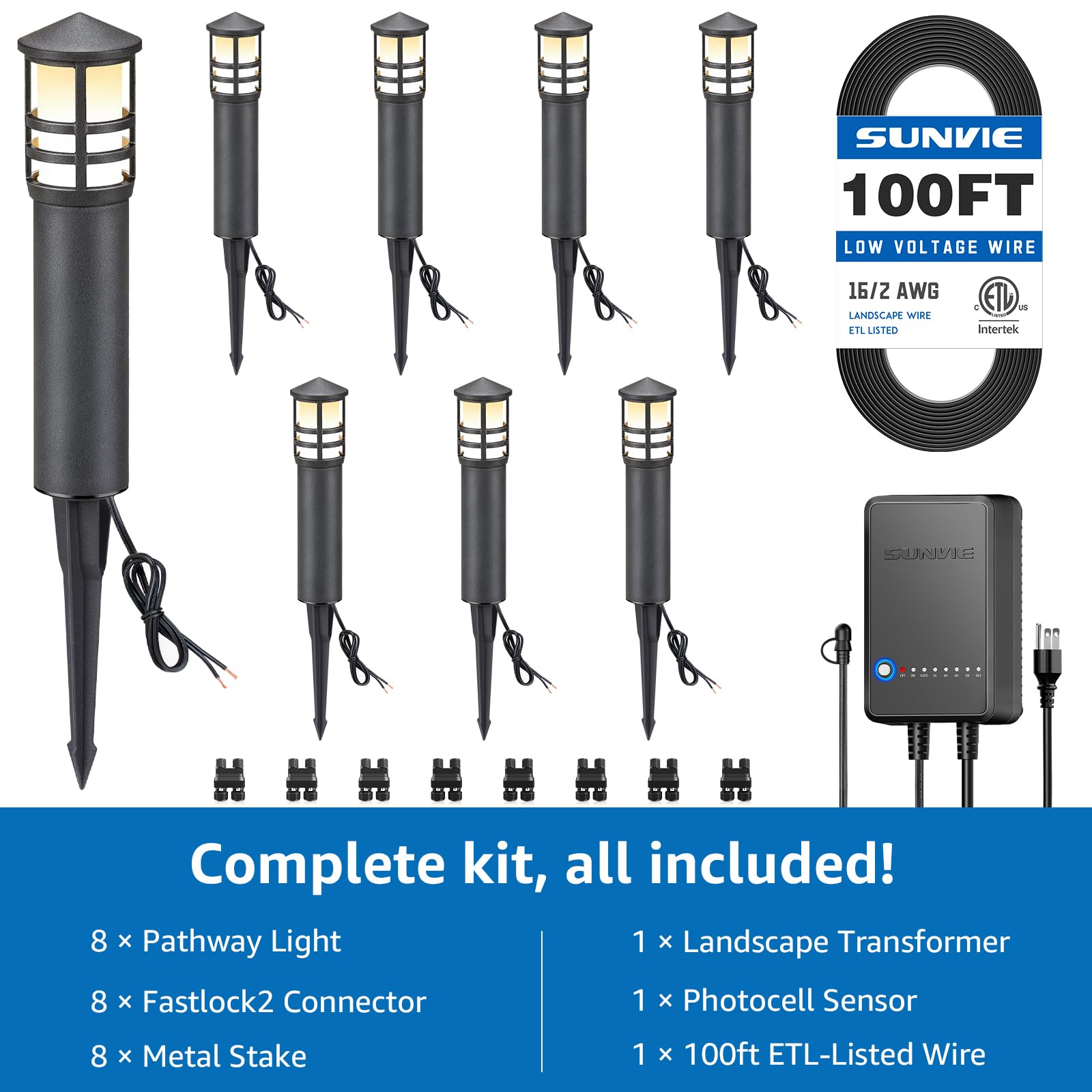 SUNVIE 3W LED delivers 150 lumens for bright, energy-efficient paths.